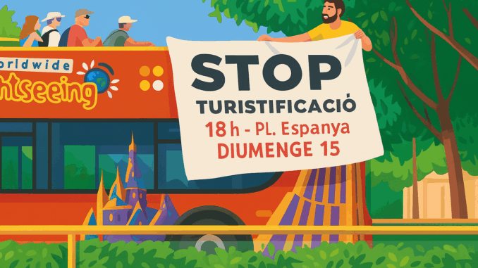 stoppp Protest tegen massatoerisme op Mallorca – activisten blokkeren toeristenbus in Palma