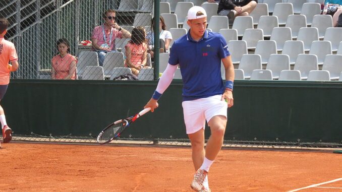 tallon_tennis De Nederlandse tennisser Tallon Griekspoor in actie tijdens Roland Garros 2018.