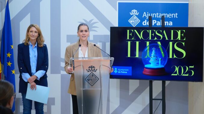 Presentatie van de kerstverlichting 2025 door het stadsbestuur van Palma.